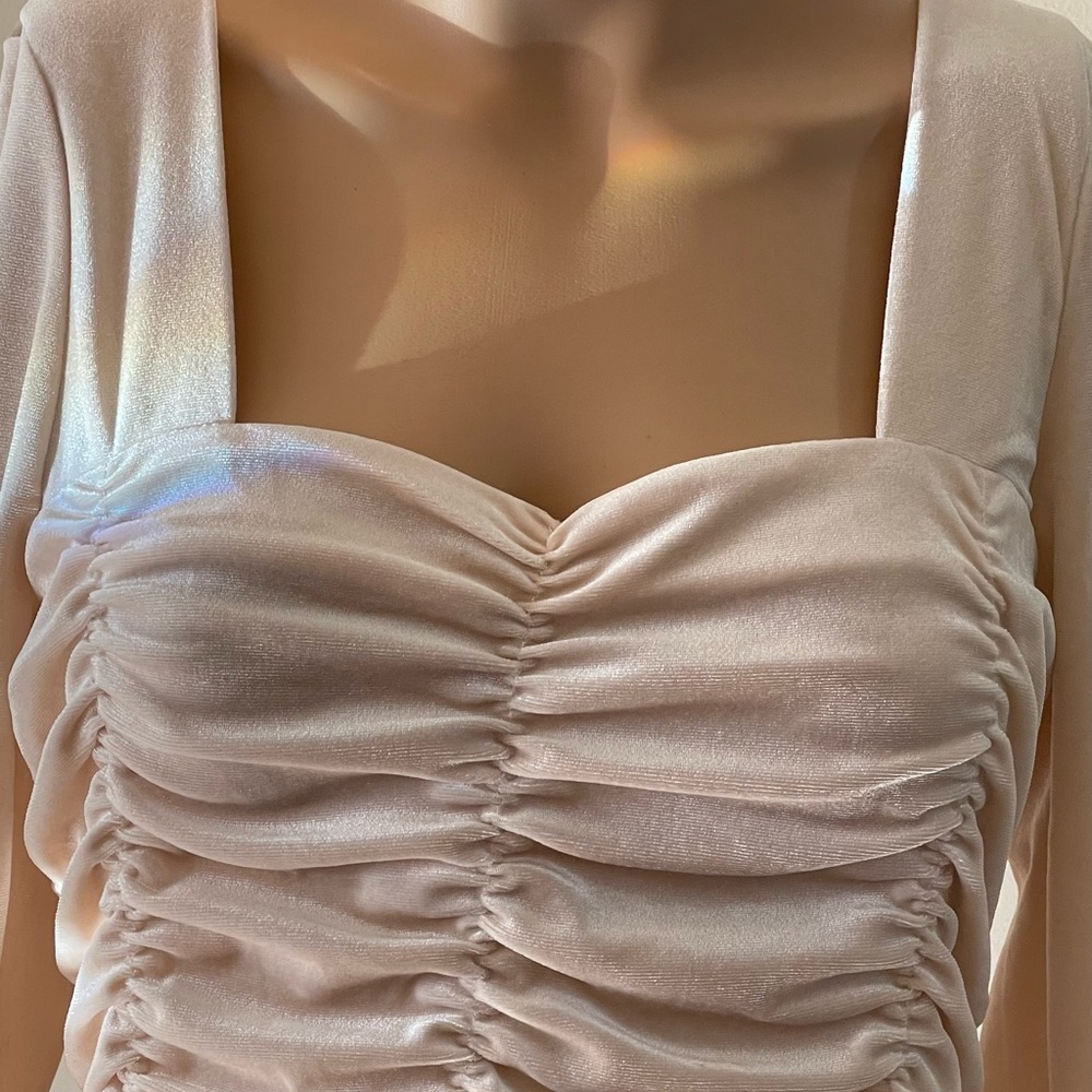 NWT Cream Velvet Ruffled Top Sizes: Medium